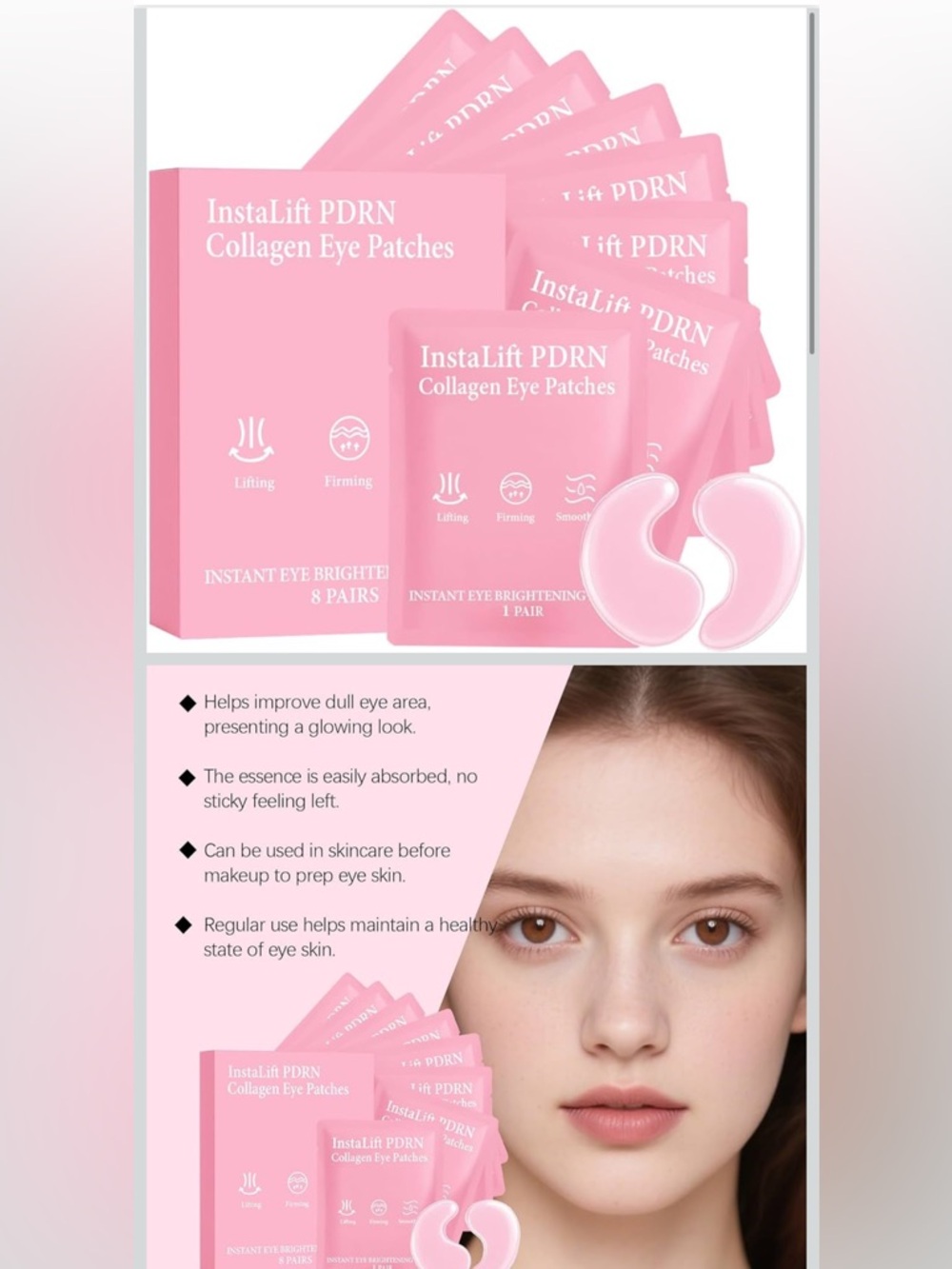 Eye Patches with PDRN collagen instant anti-wrinkle eye mask for dark circles